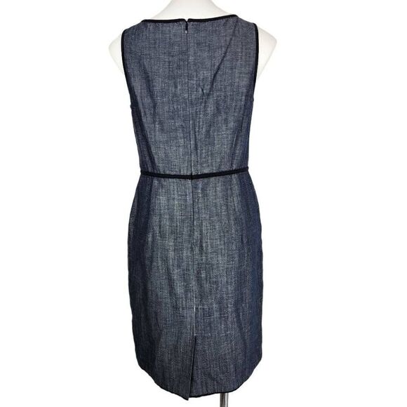 Ann Taylor linen blend sleeveless pencil dress denim blue Size 8 - Picture 4 of 8